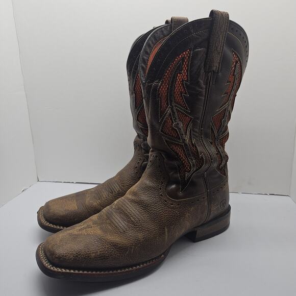 ARIAT MEN'S COWHAND VENTTEK WESTERN BOOTS - BROAD SQUARE TOE 12D - Picture 1 of 10